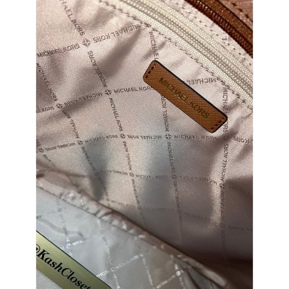 Michael Kors Gilly Large Color-Block Logo and Leather Tote Bag -Luggage Multi - Picture 7 of 11